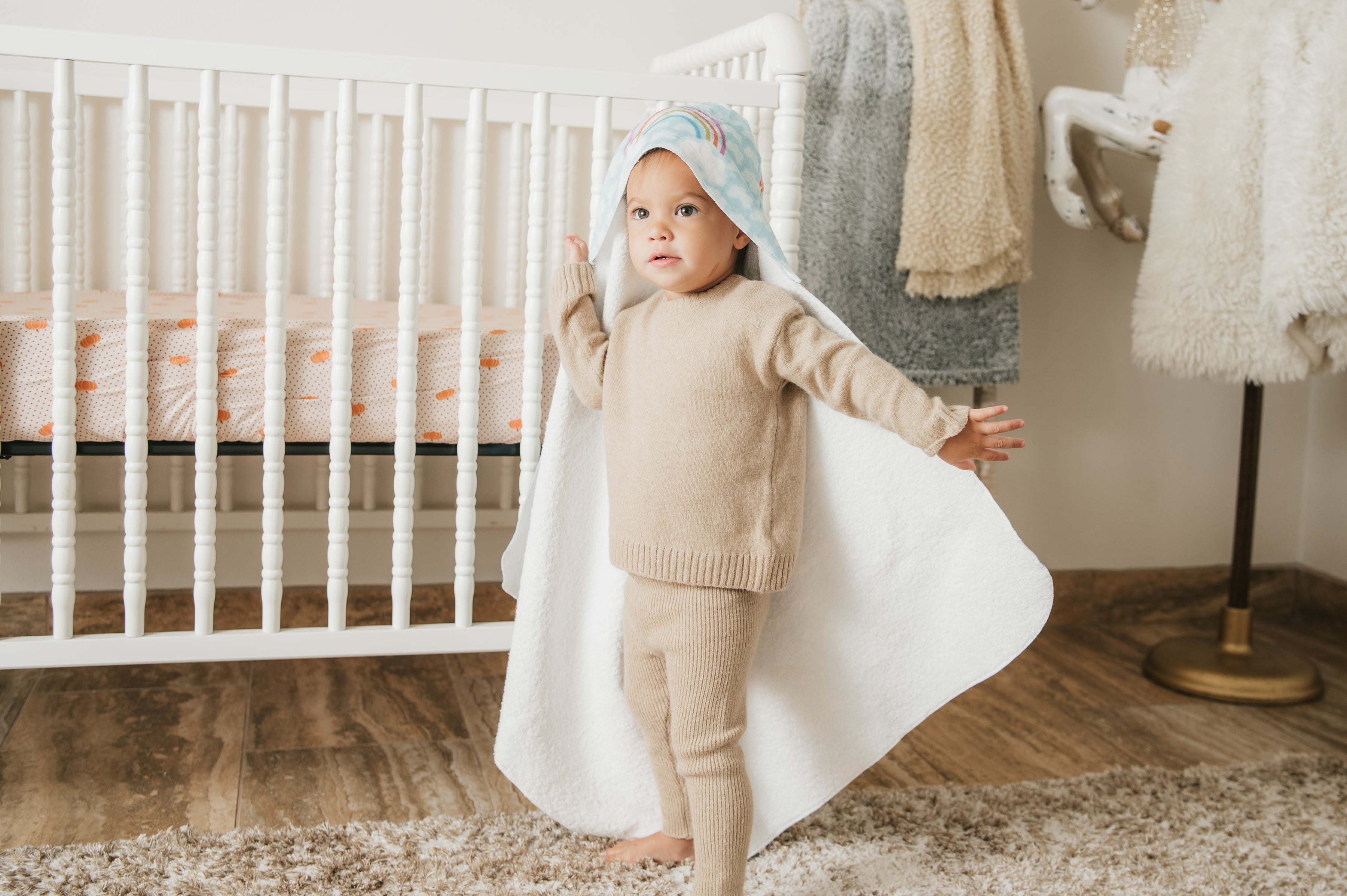 Rainbow Hooded Baby Towel