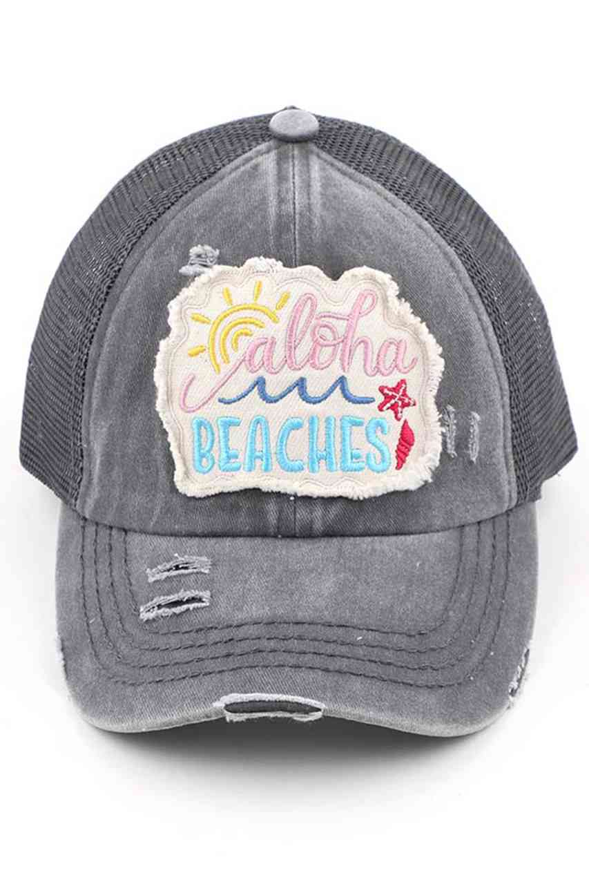 C.C DISTRESSED ALOHA BEACHES PATCH PONYCAP