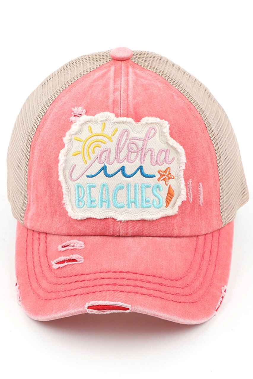 C.C DISTRESSED ALOHA BEACHES PATCH PONYCAP