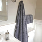 Melange Bamboo Cotton Bath Sheet 3 Piece Set - Charcoal