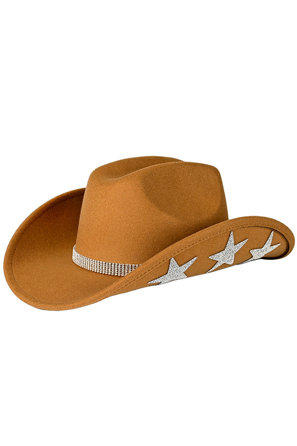 C.C American Flag Theme Star Stone Vegan Felt Cowboy Hat
