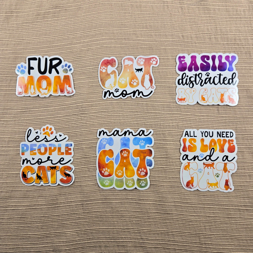 Cute Cat Mom Stickers