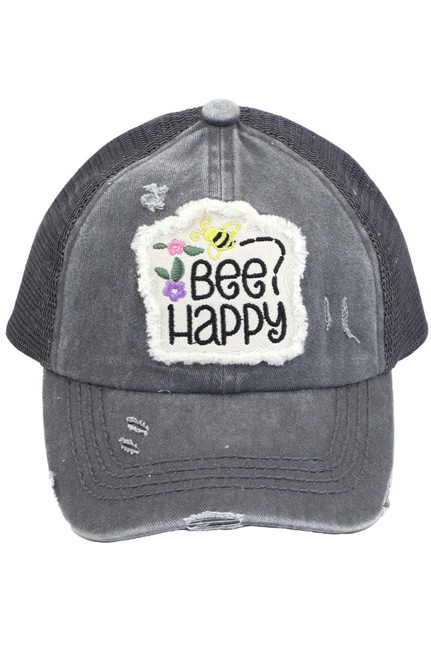 C.C BEE HAPPY PATCH KID PONY CAP