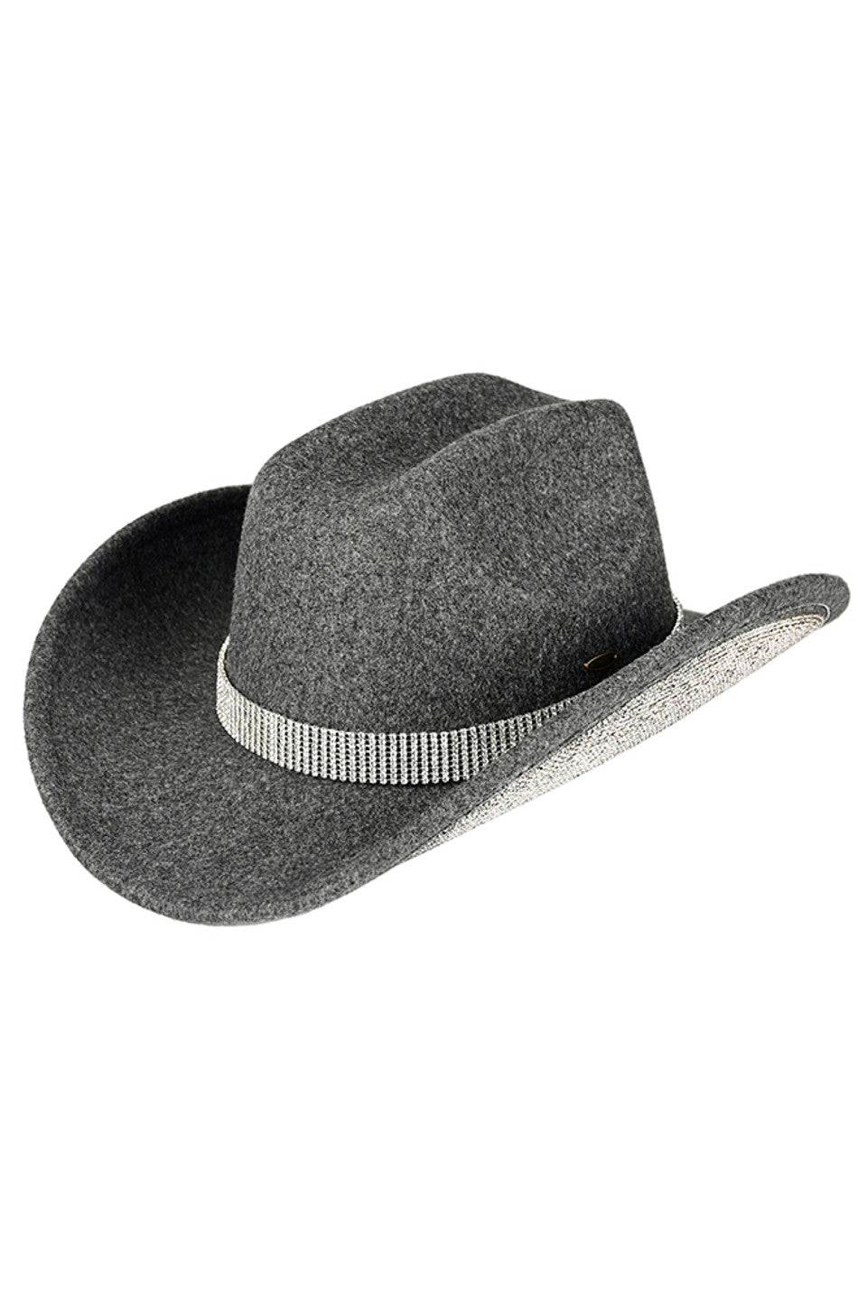 C.C Rhinestone Trim Vegan Cowboy Hat