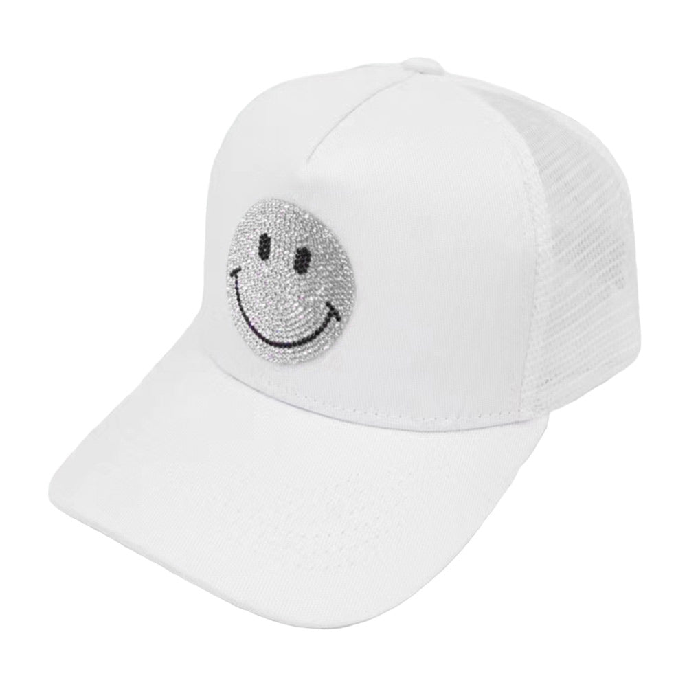 Bling Smile Accented Mesh Back Baseball Cap