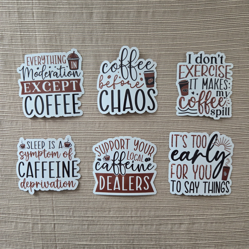 Coffee Quotes Collection 2 Stickers