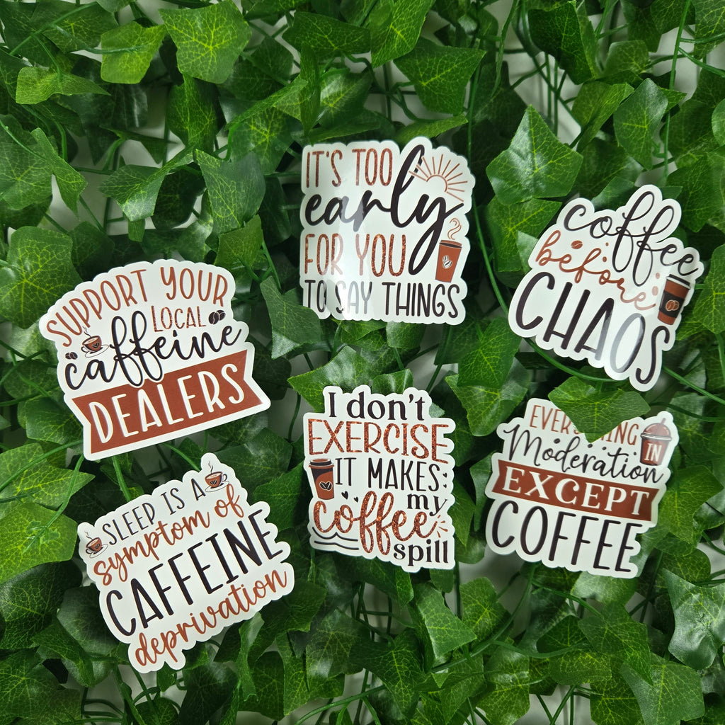 Coffee Quotes Collection 2 Stickers