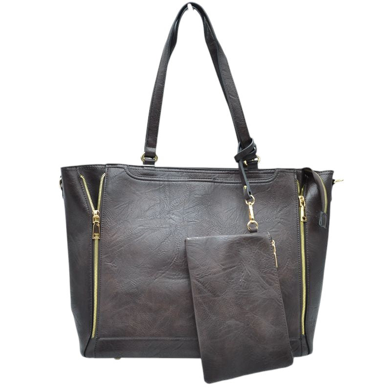 3 in 1 Side Zipper Women's Tote Handbag set