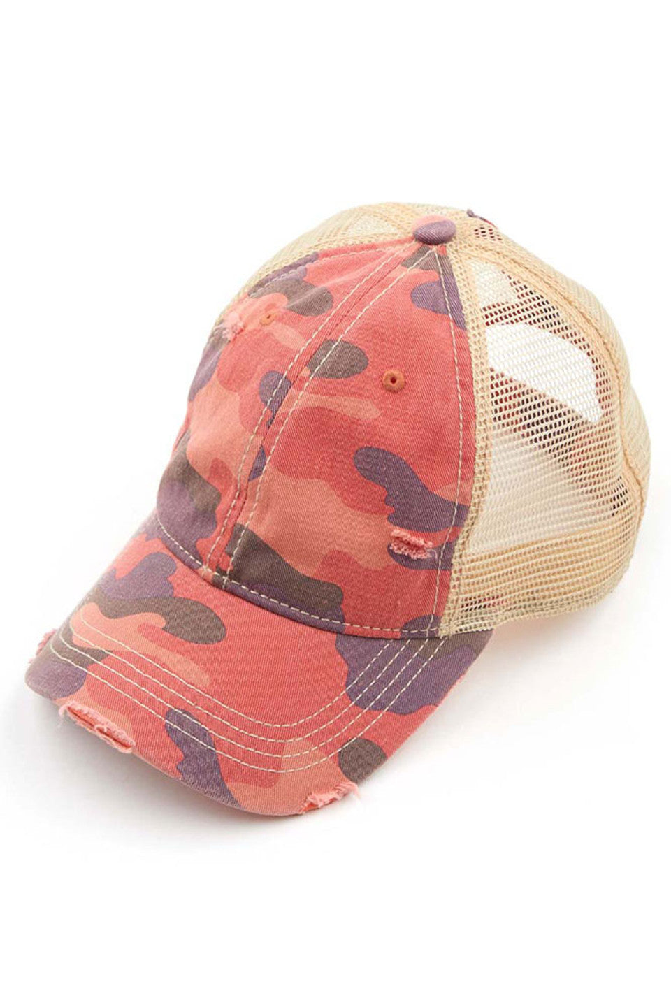 C.C Camouflage Vintage Style Pony Cap