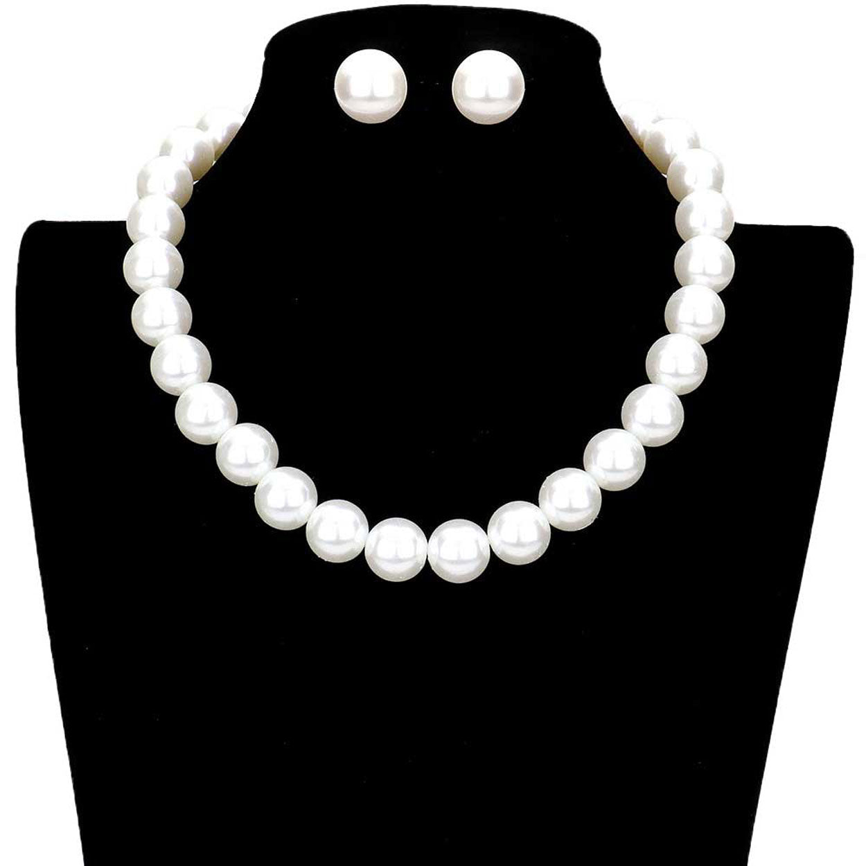 12MM Pearl Necklace and Earring Set