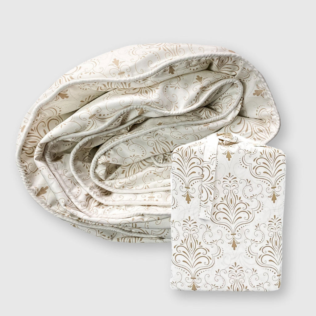 Bamboo Duvet Cover - Champagne Damask - Final Sale/No Returns
