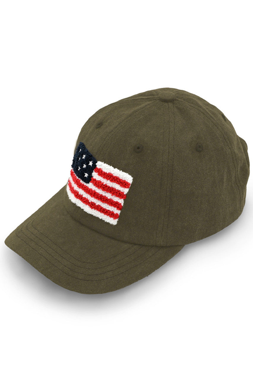 C.C American Flag Chenille Patch Baseball Cap