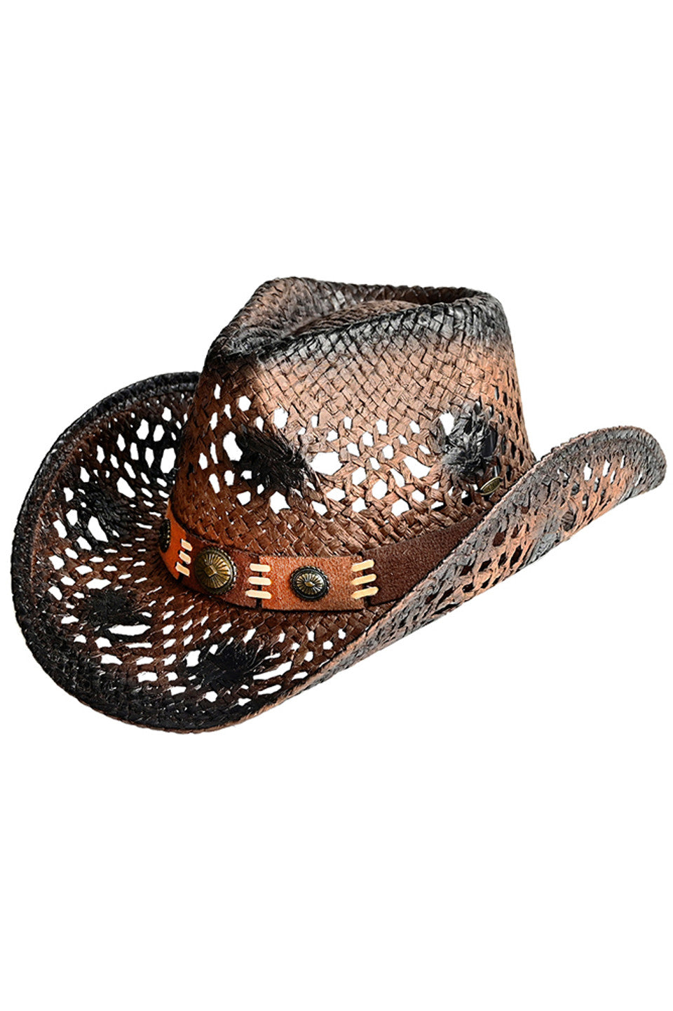C.C Multi Color vegan Suede Band Cowboy Hat