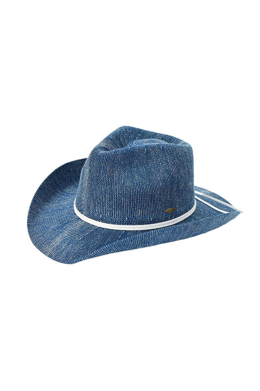 C.C Kid Washed Knitted Denim Kids Cowboy Hat