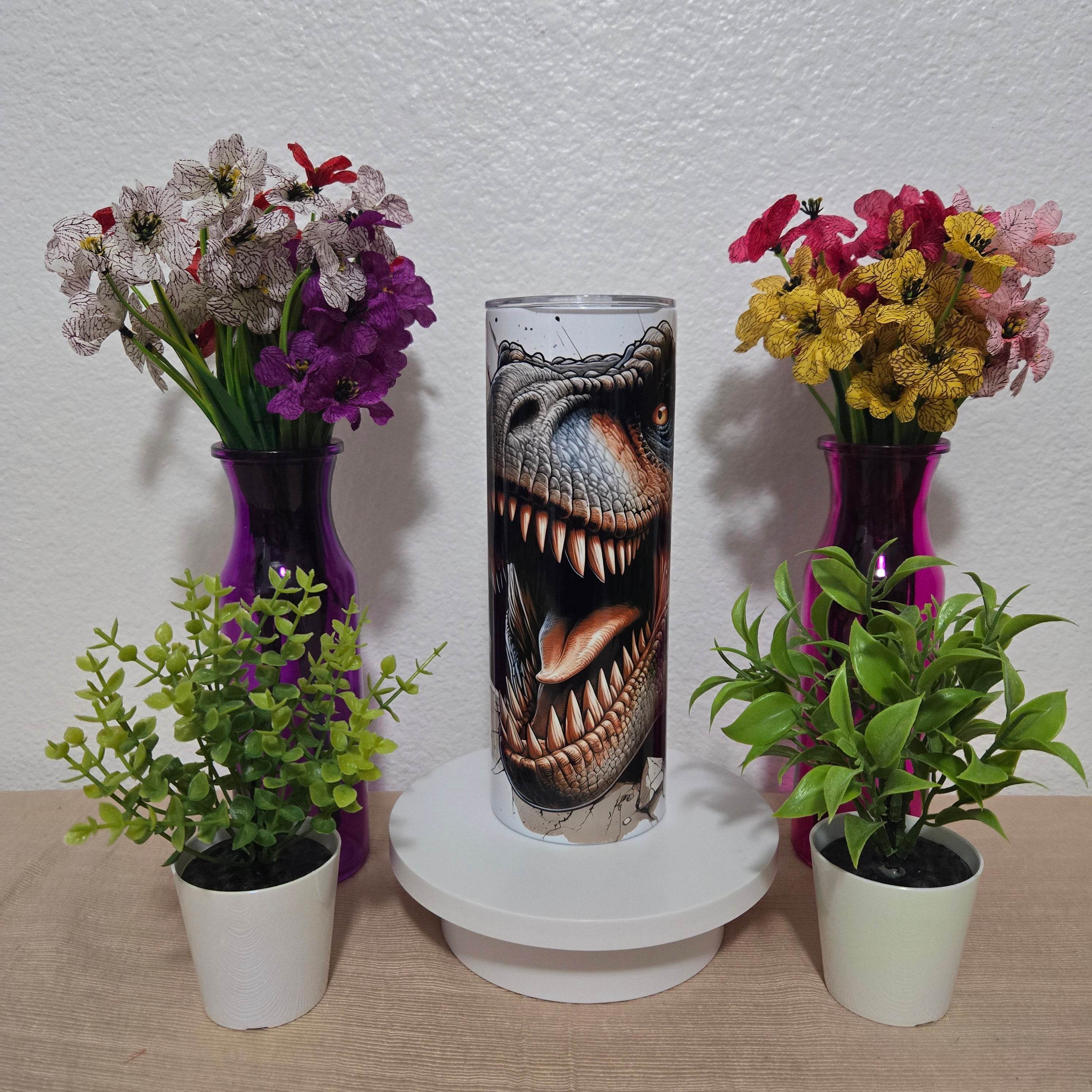 Awesome Breakout T-Rex 20oz Skinny Tumbler