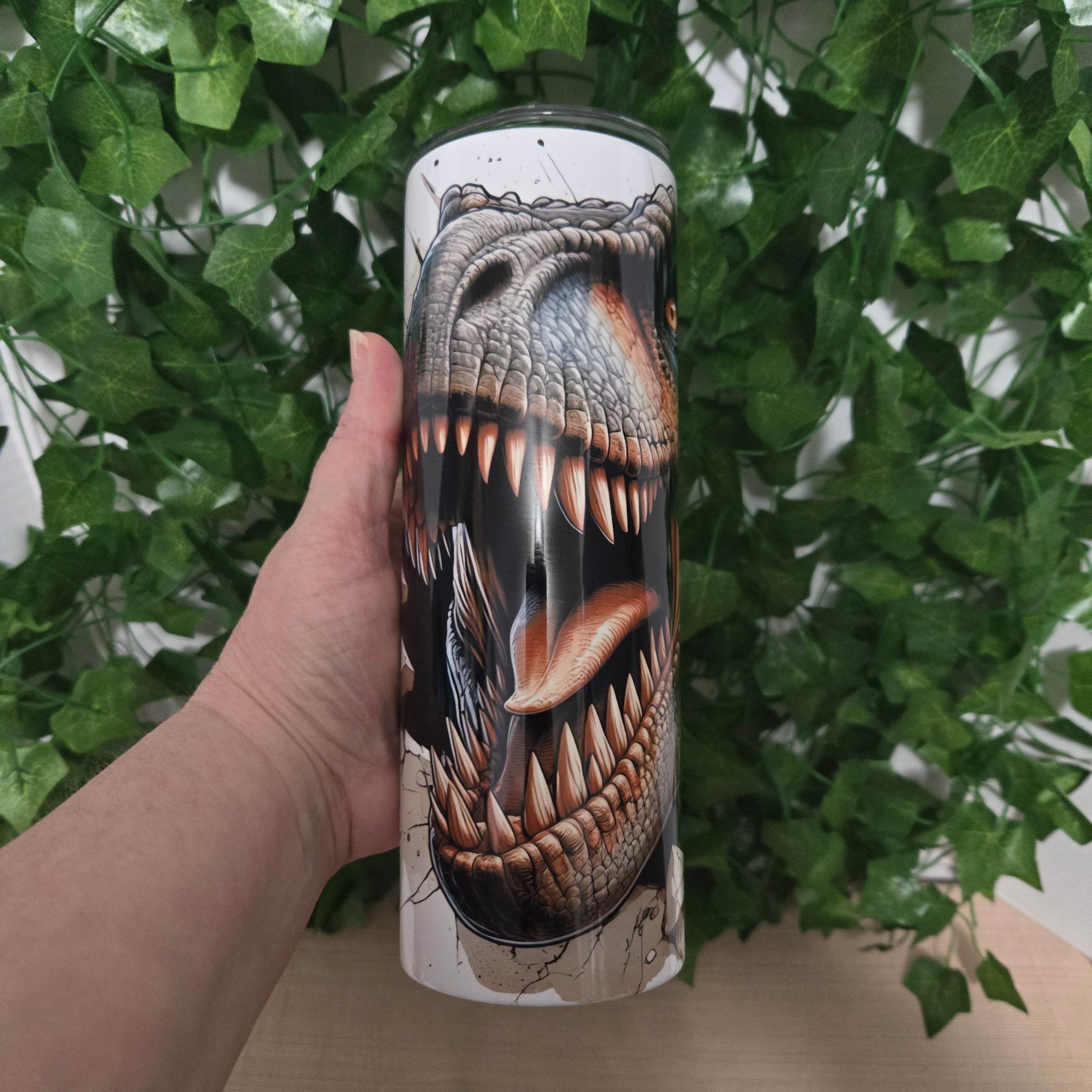 Awesome Breakout T-Rex 20oz Skinny Tumbler