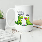 Funny Dinosaurs eating a Unicorn Mug