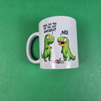 Funny Dinosaurs eating a Unicorn Mug