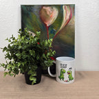 Funny Dinosaurs eating a Unicorn Mug