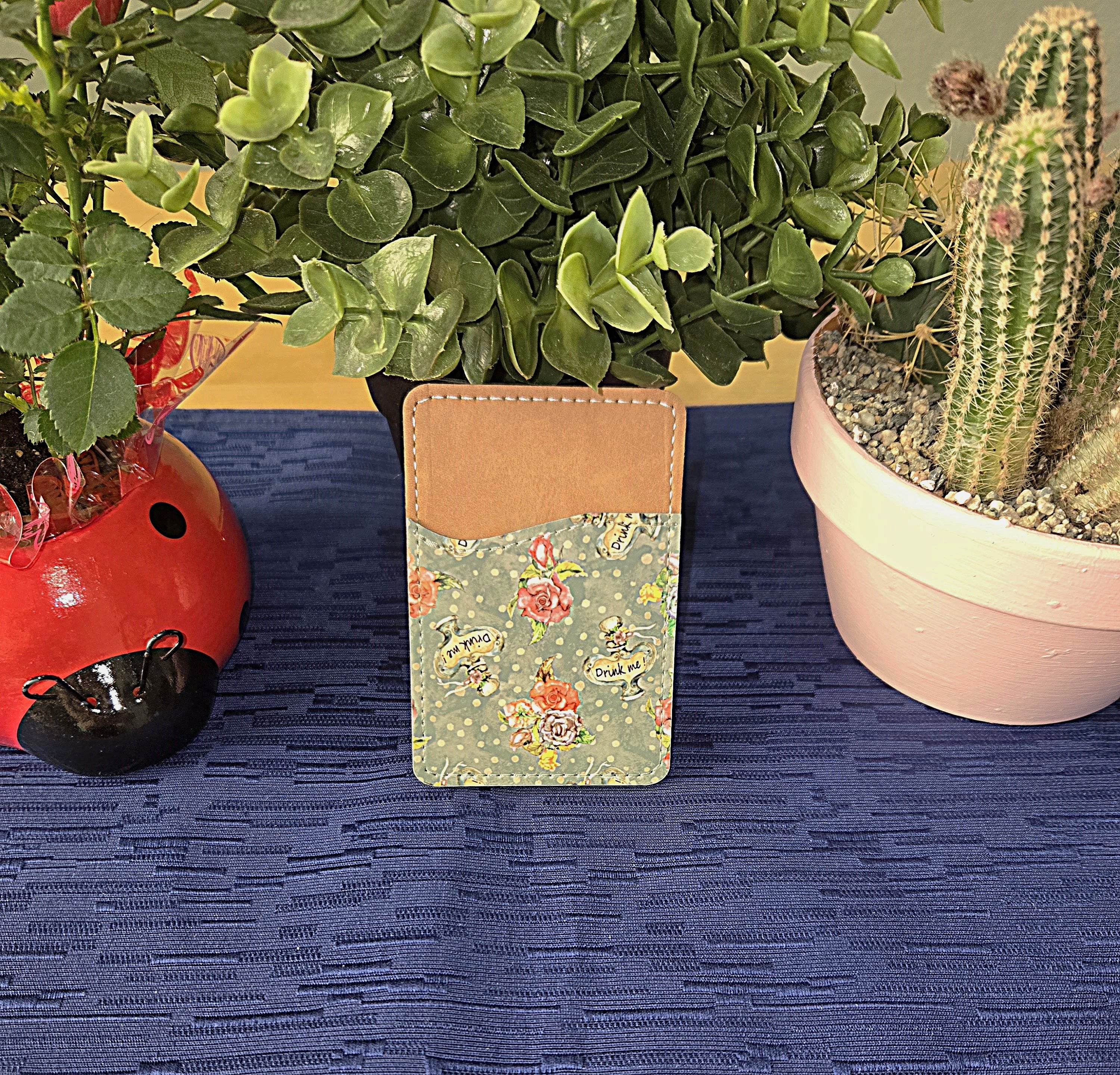 Alice Inspired Adhesive Cell Phone Wallet (Multiple designs available)