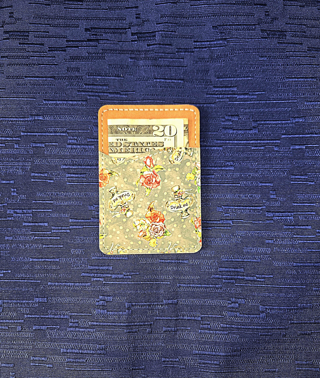 Alice Inspired Adhesive Cell Phone Wallet (Multiple designs available)