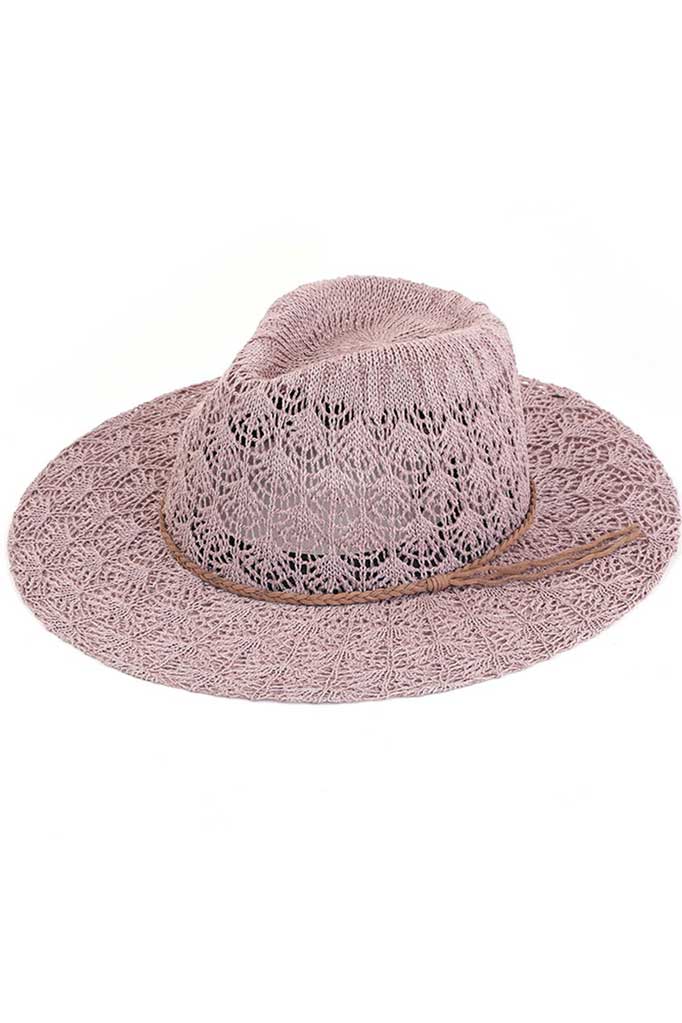 C.C Horseshoe Lace Knitting Trim Band Panama Hat