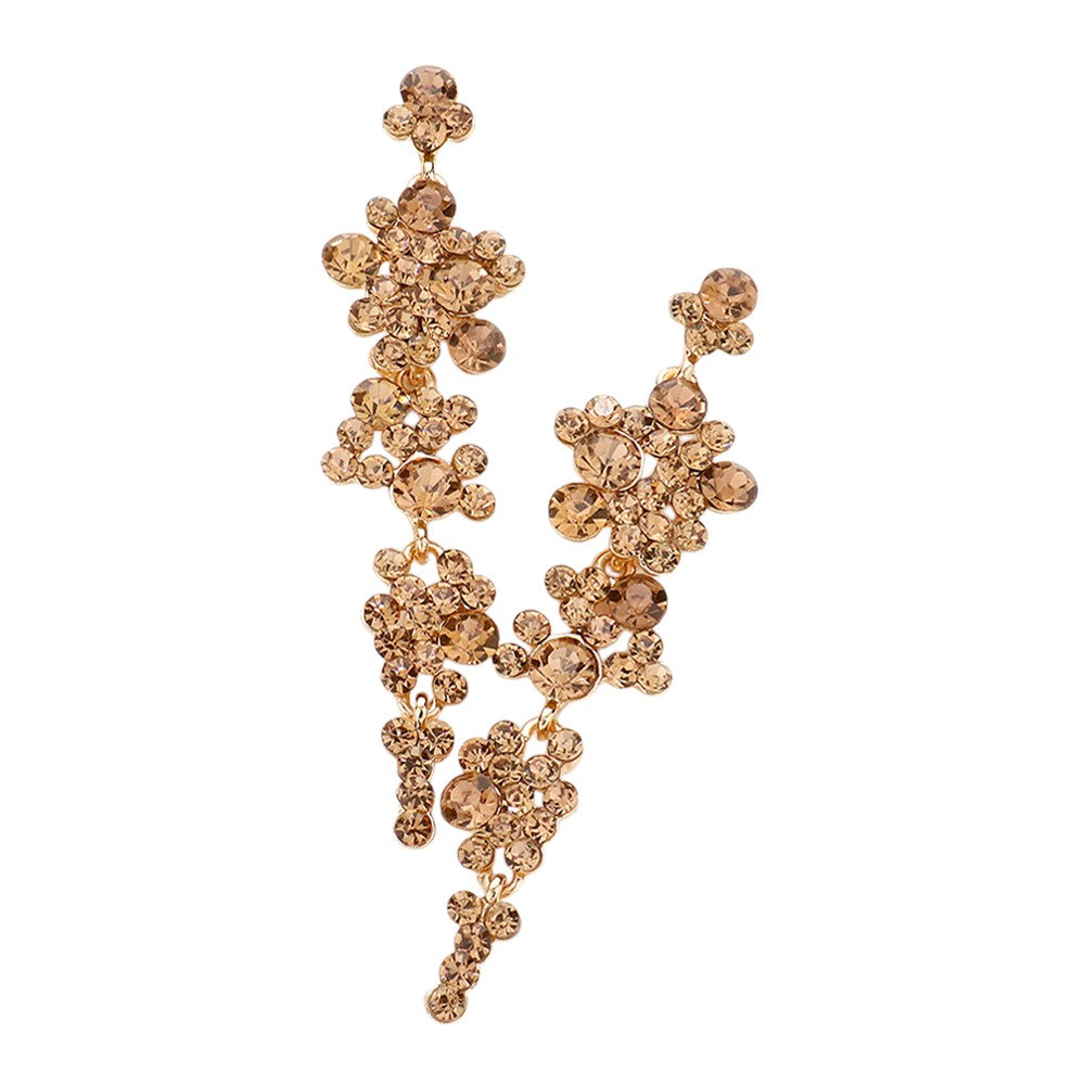 Bubble Stone Cluster Dangle Evening Earrings