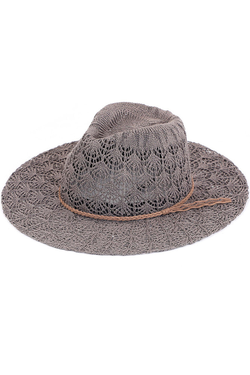 C.C HORSESHOE LACE KNITTING PANAMA HAT