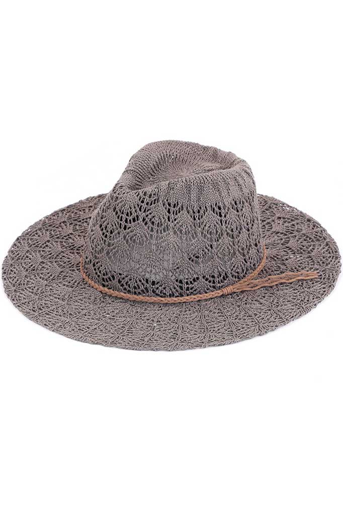 C.C Horseshoe Lace Knitting Trim Band Panama Hat