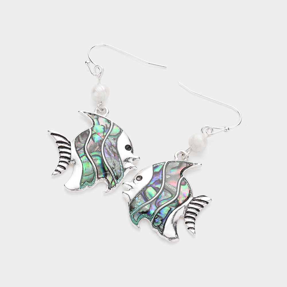 Abalone Fish Pearl Earrings