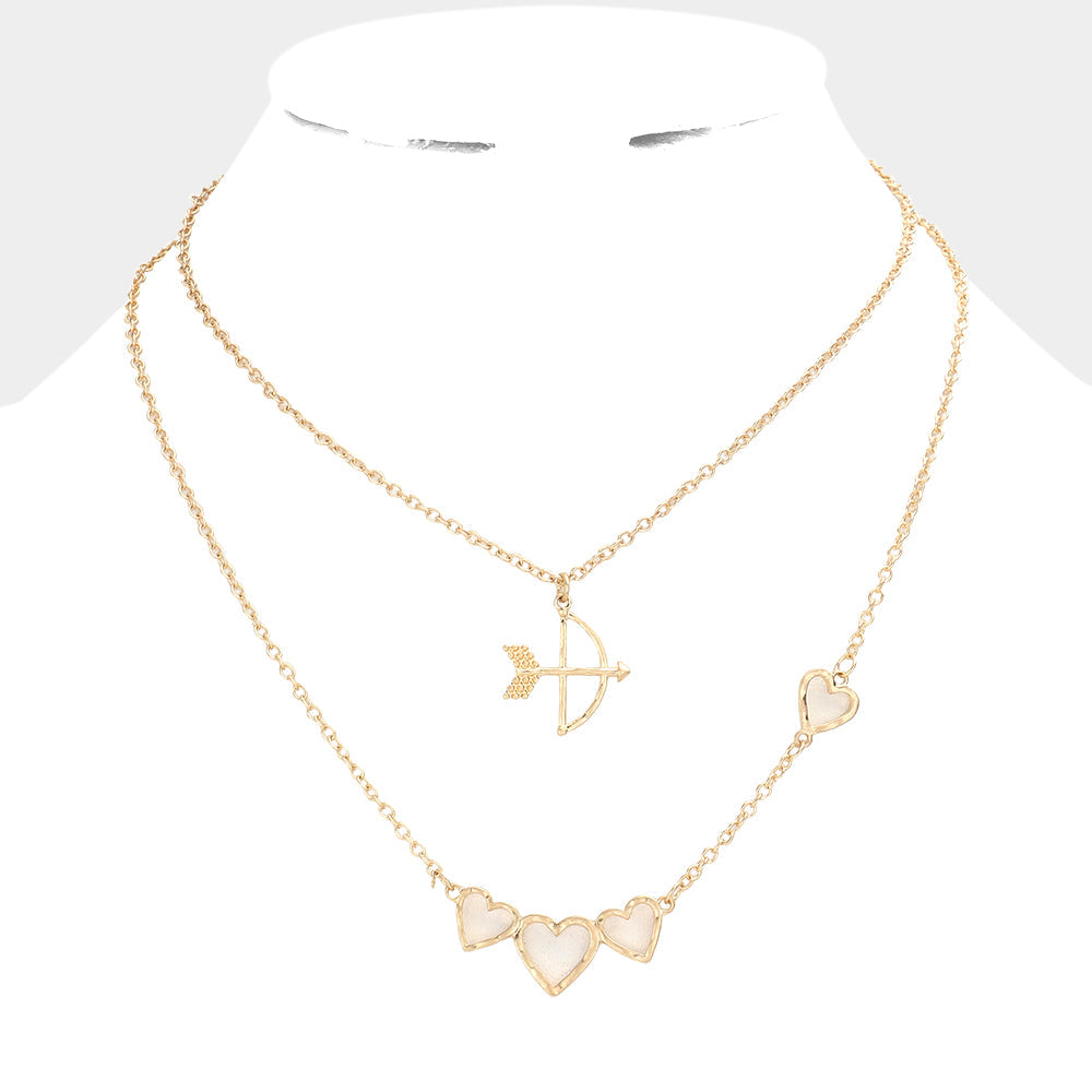 2PCS - Cupid's Arrow Heart Pendant Necklaces