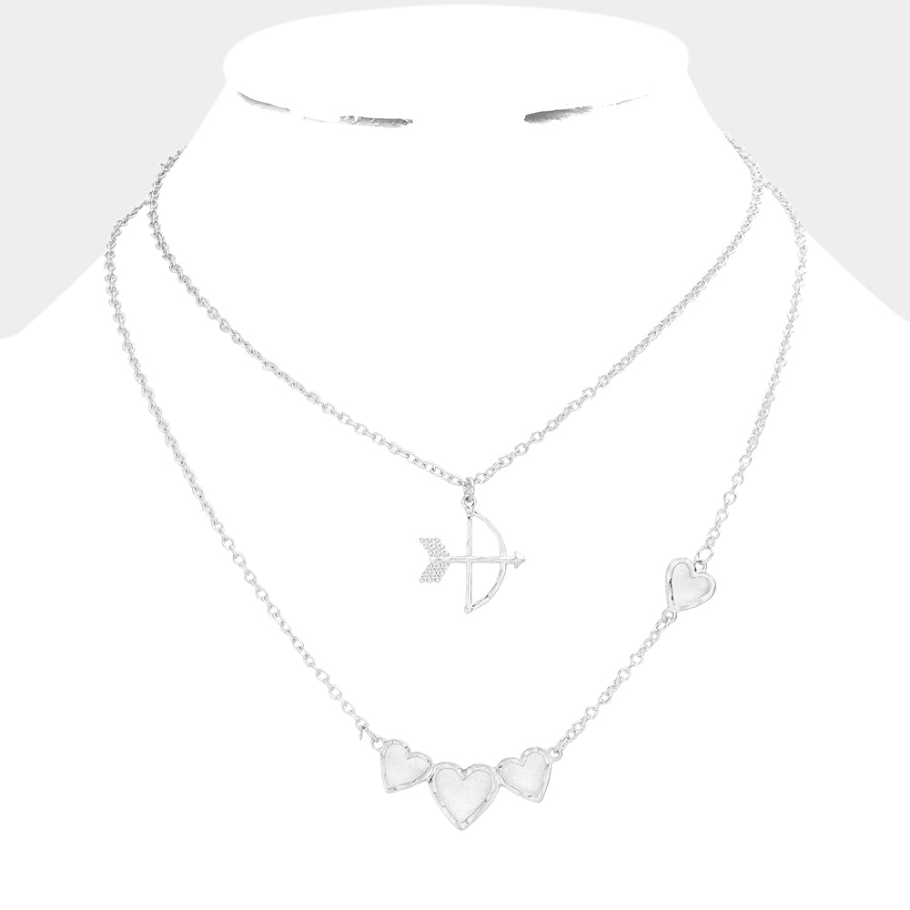 2PCS - Cupid's Arrow Heart Pendant Necklaces