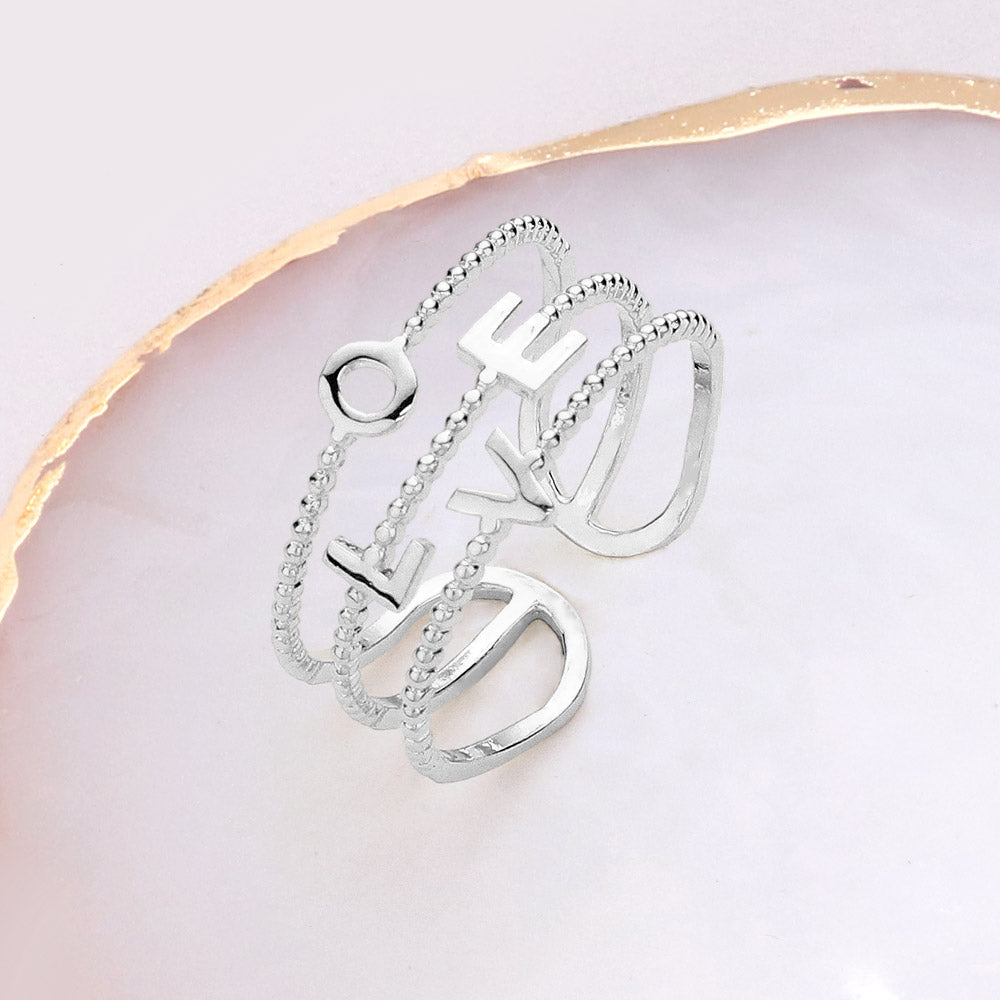 Brass Metal LOVE Message Split Ring