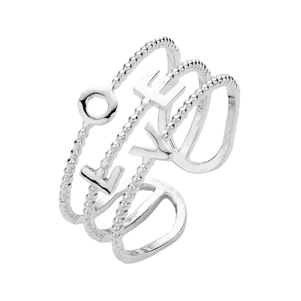 Brass Metal LOVE Message Split Ring