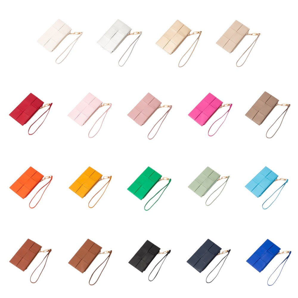 Faux Leather Weave Flat  Coin Wallet