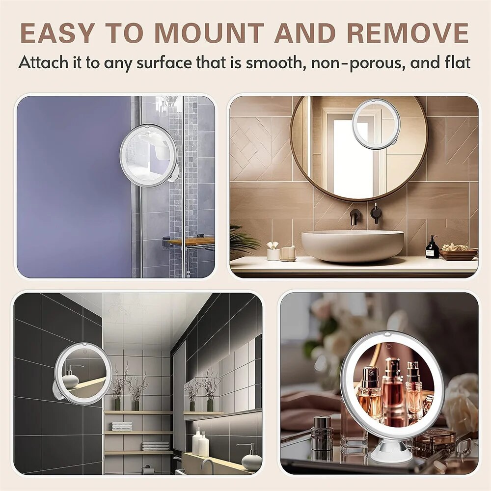 10x Magnifying Lighted Makeup Mirror with 360° Rotation