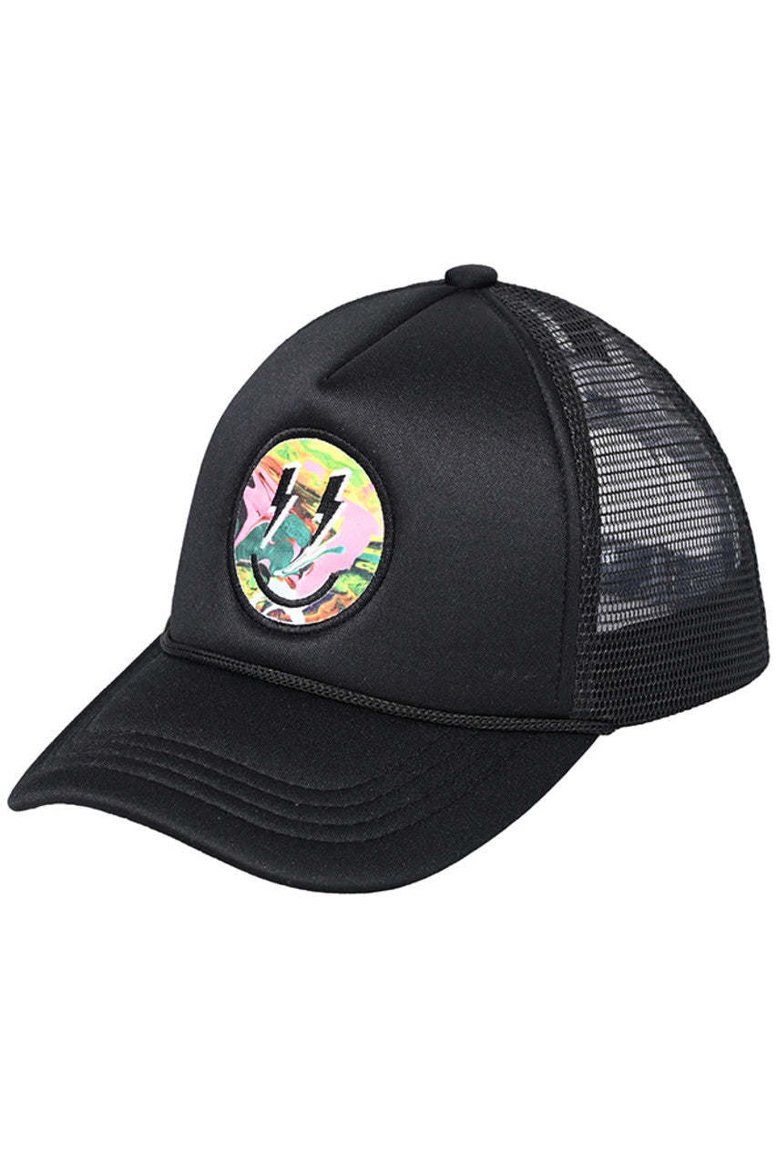 C.C Lightning Bolt Eyes Smiley Face Trucker Cap