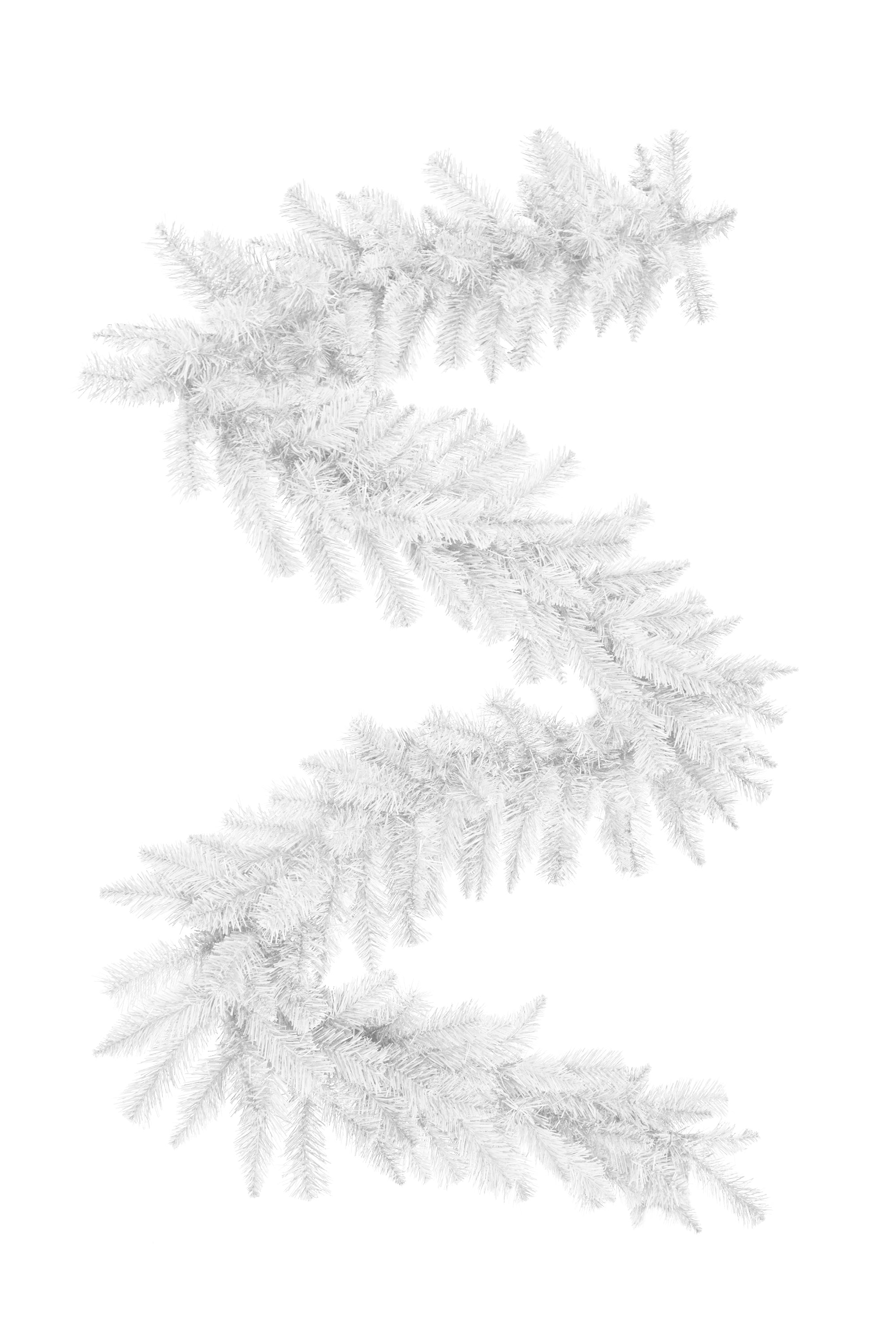 9' White Tapered Salem Pine Garland