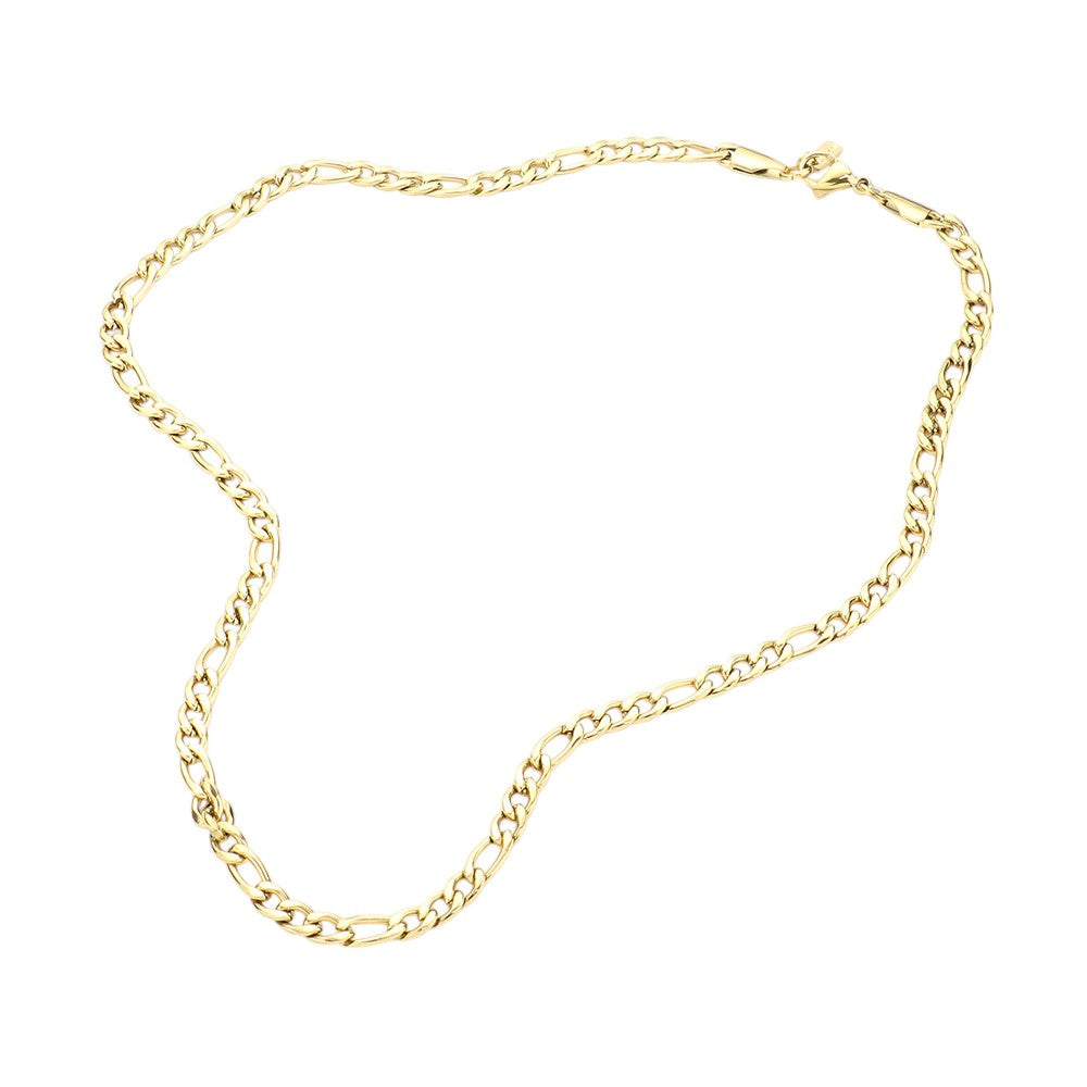 18 INCH, 4mm Stainless Steel Figaro Chain Necklace