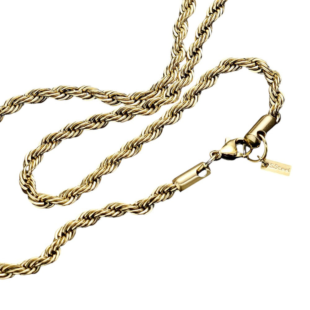 18 INCH, 4mm Stainless Steel Rope Chain Necklace