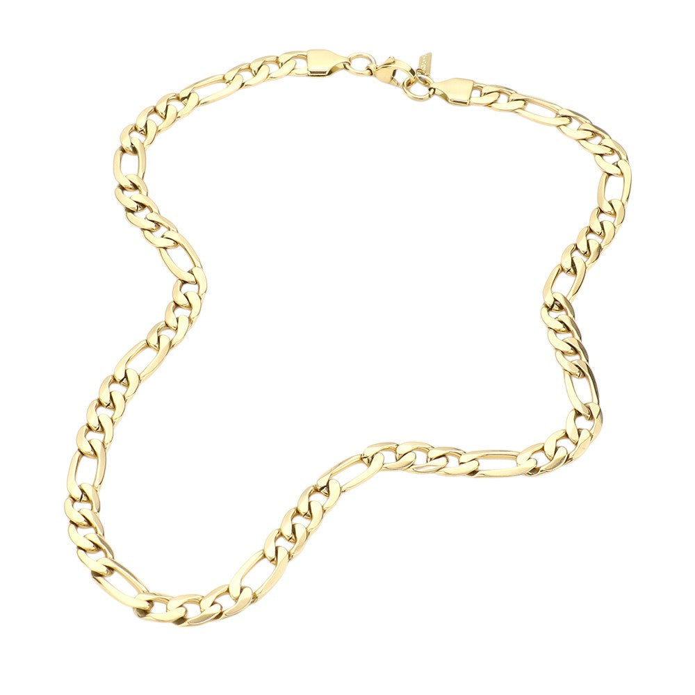 18 INCH, 6mm Stainless Steel Figaro Chain Necklace
