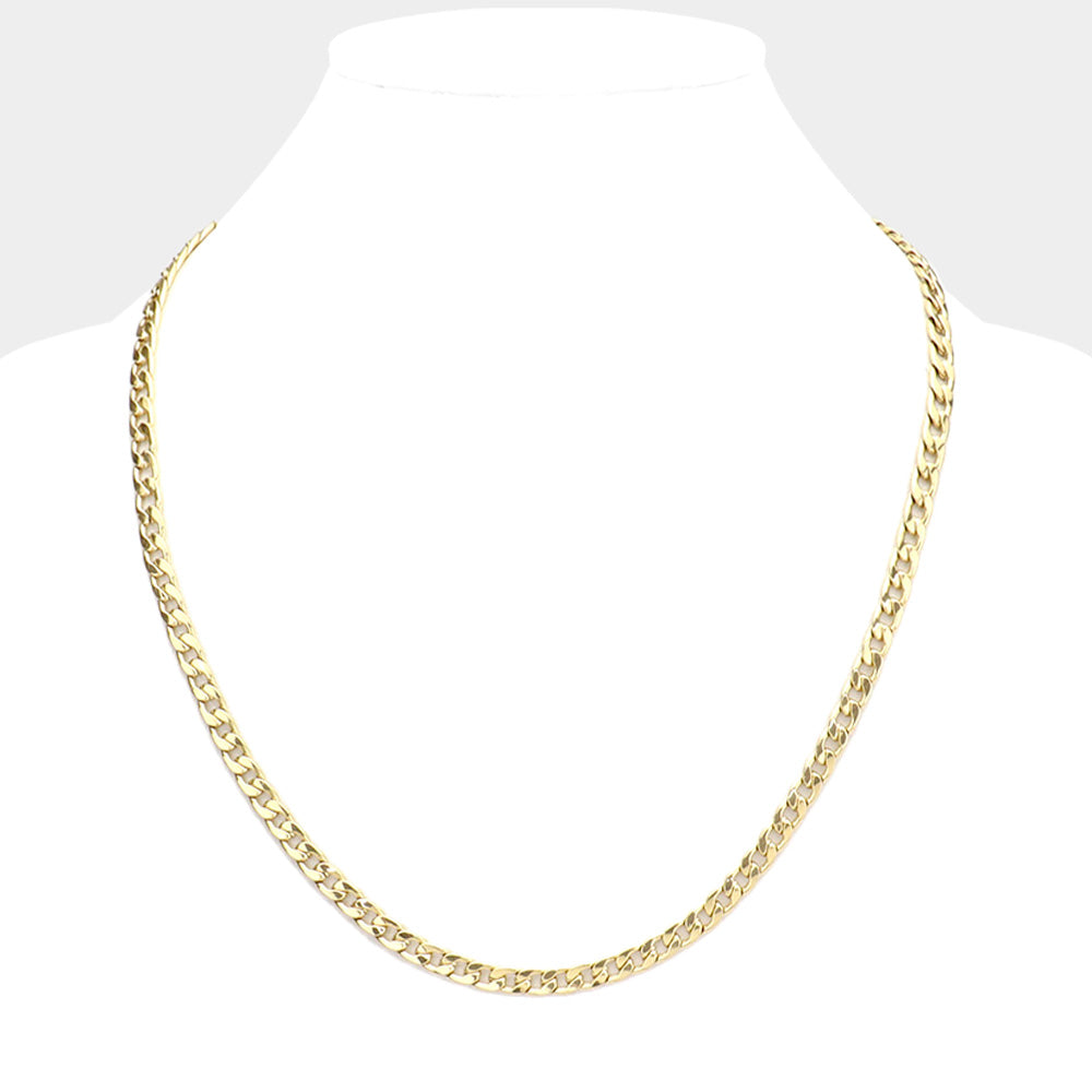 20 INCH, 5mm Stainless Steel Cuban Chain Necklace