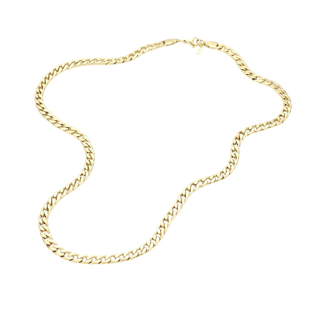 20 INCH, 5mm Stainless Steel Cuban Chain Necklace