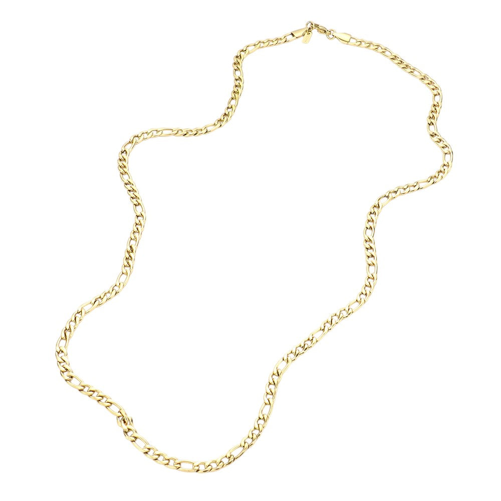 24 INCH, 4mm Stainless Steel Figaro Chain Necklace