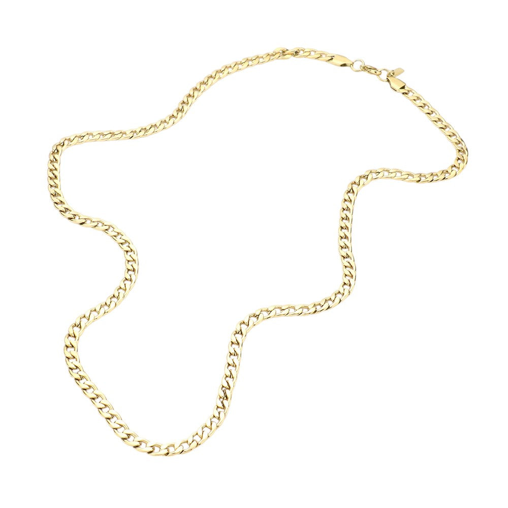 24 INCH, 5mm Stainless Steel Cuban Chain Necklace