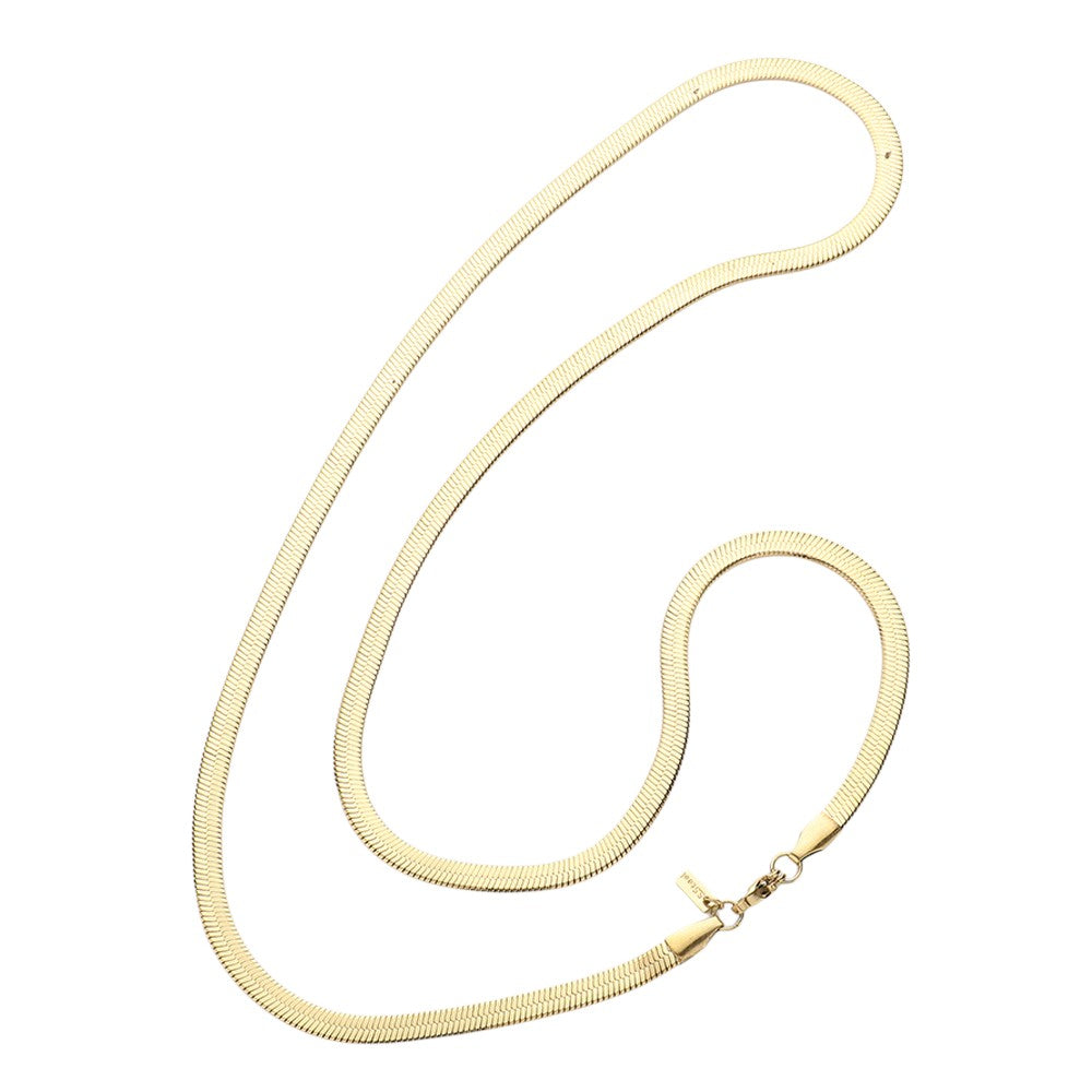 24 Inch, 5mm Stainless Steel Herringbone Chain Necklace