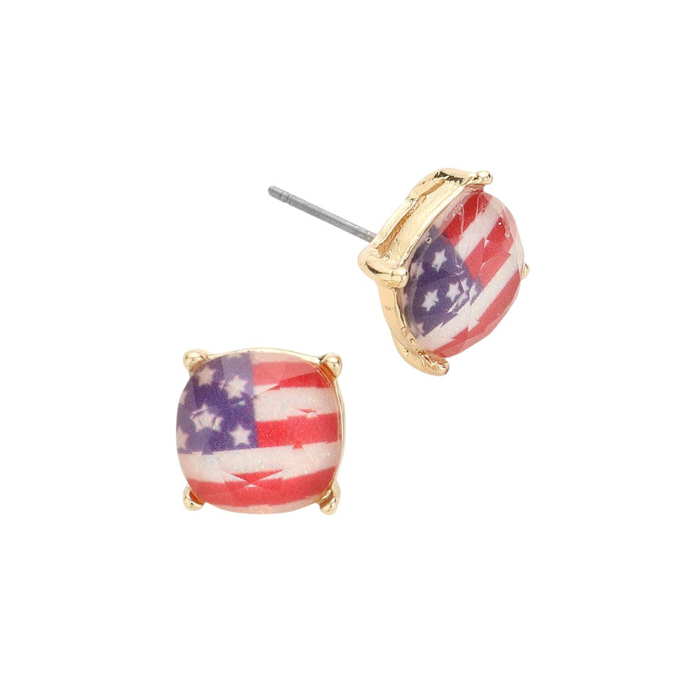 American USA Flag Stud Earrings