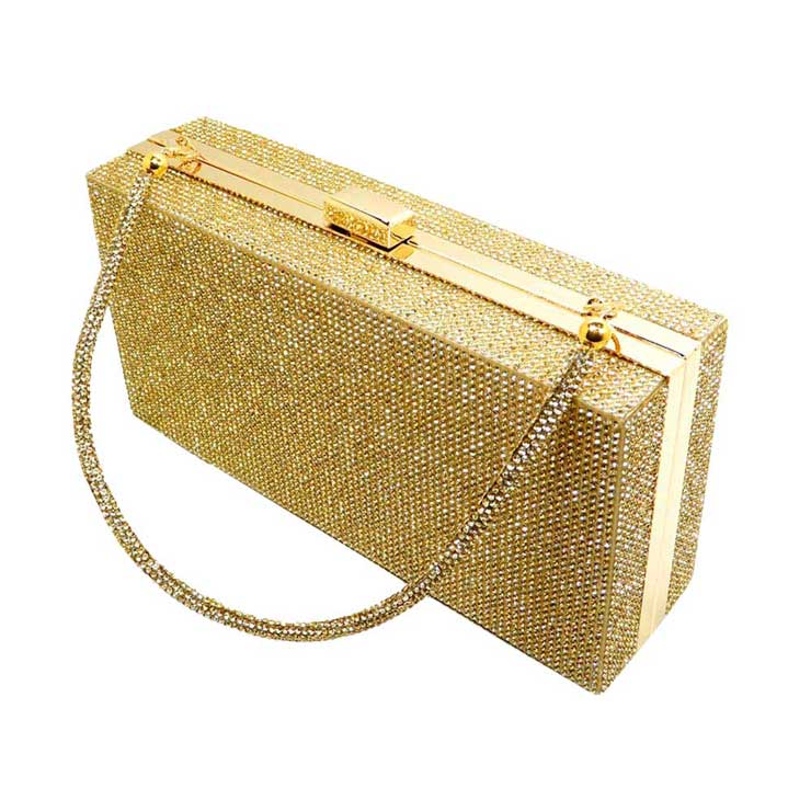 Bling Rectangle Evening Tote Clutch Crossbody Bag
