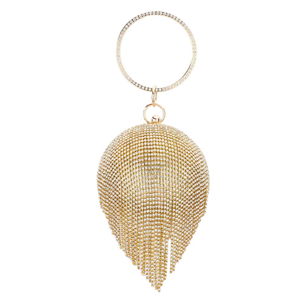 Bling Round Ball Fringe Evening Tote Crossbody Bag