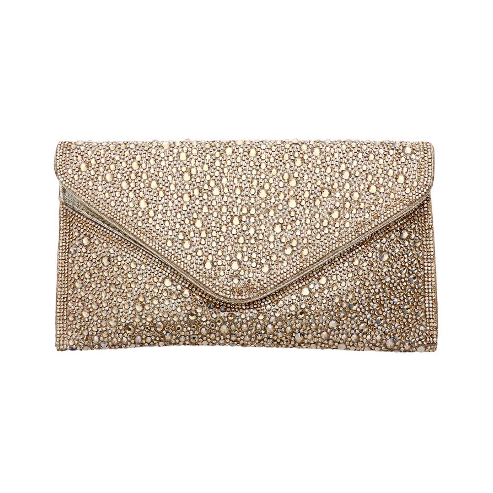 Bling Stone Studded Flap Envelop Evening Clutch Bag / Crossbody Bag